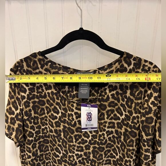 Chelsea & Theodore Leopard Print Blouse - Size 2X - Picture 4 of 5